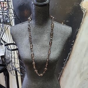 BOHEMIAN-STYLE VINTAGE GLASS BEADED NECKLACE